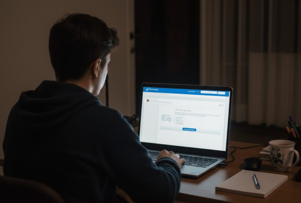 Hacizli malın satışı için elektronik satış portalına giriş yapan kişi